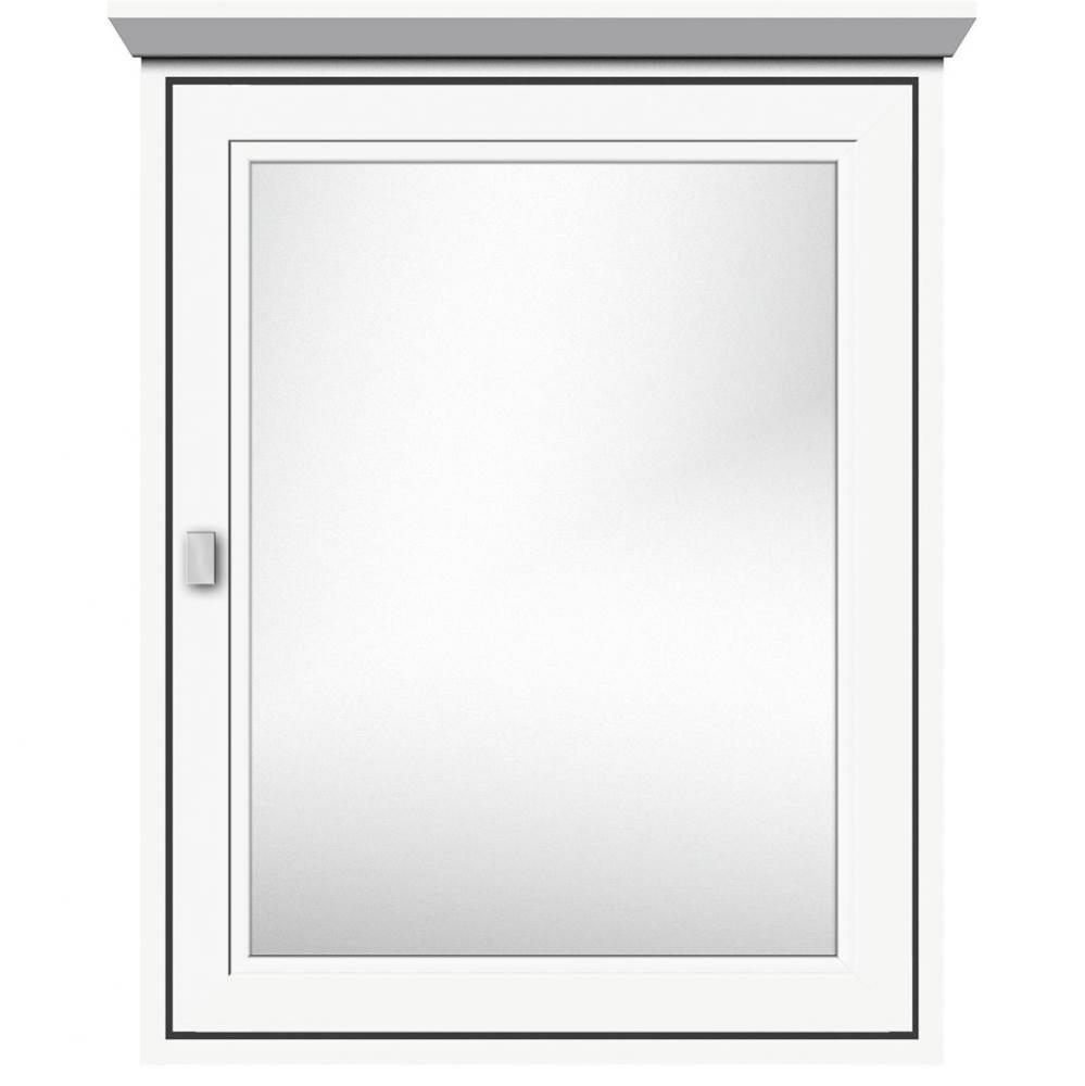 24 X 6.5 X 31.5 Inset Med Cab Single Door Ogee Miter Sat White