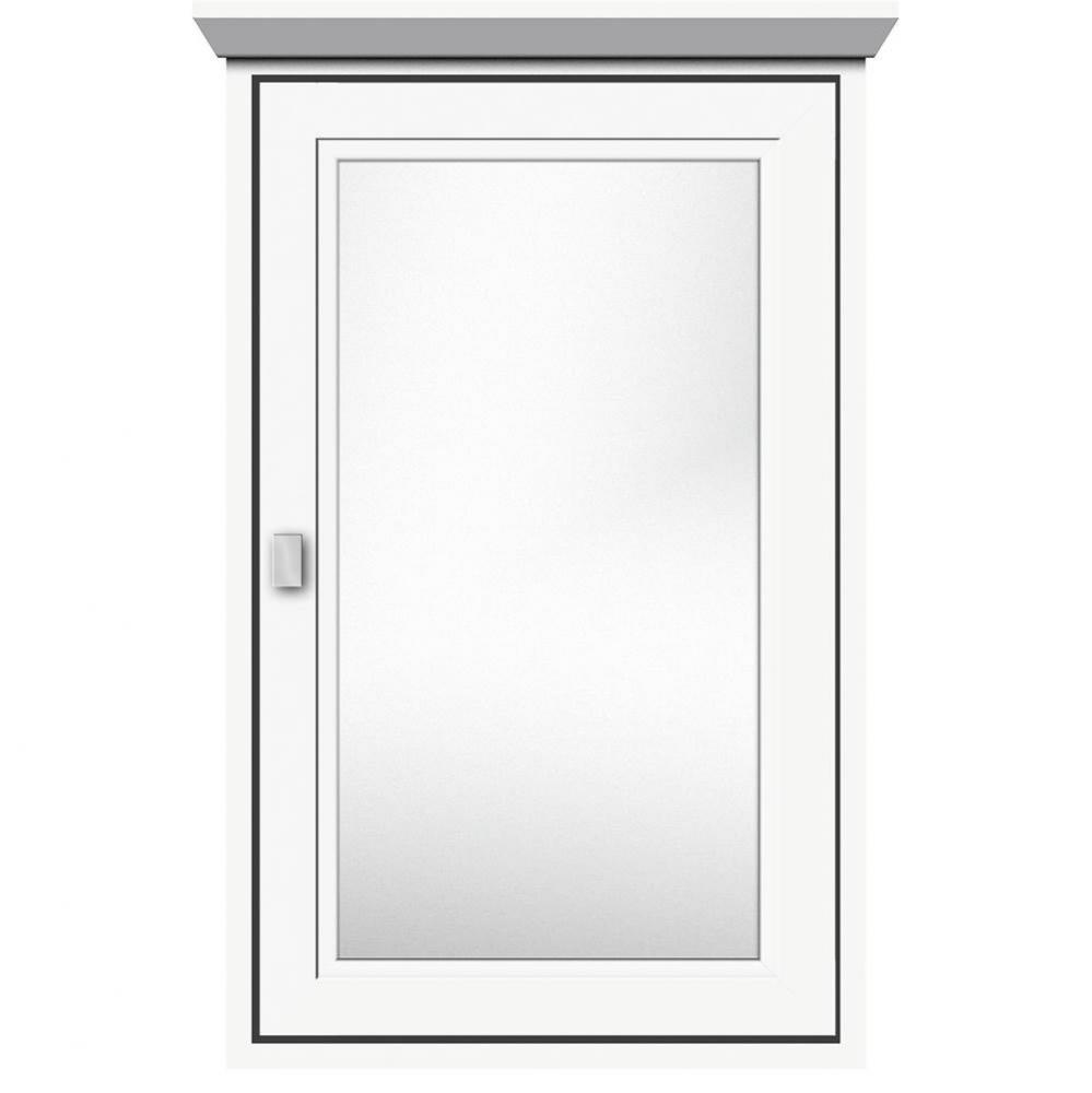 19 X 6.5 X 31.5 Inset Med Cab Single Door Ogee Miter Sat White