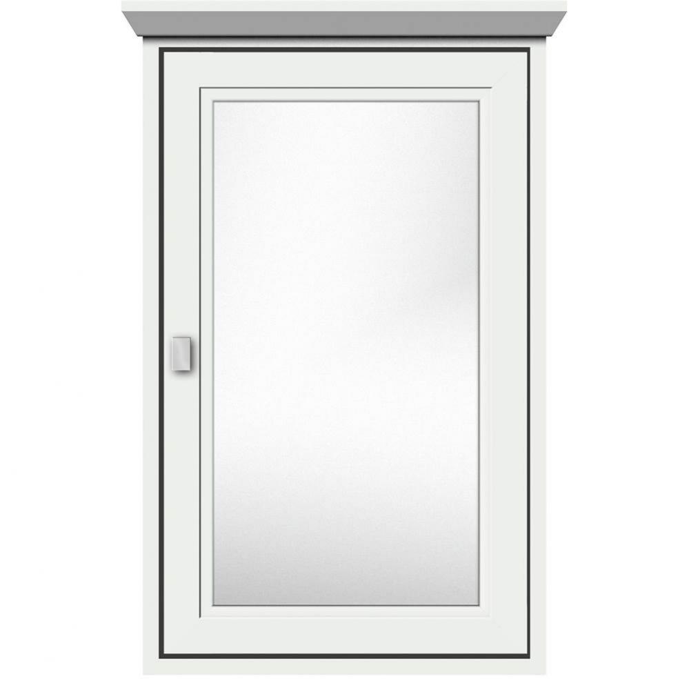 19 X 6.5 X 31.5 Inset Med Cab Single Door Ogee Miter Powder Grey