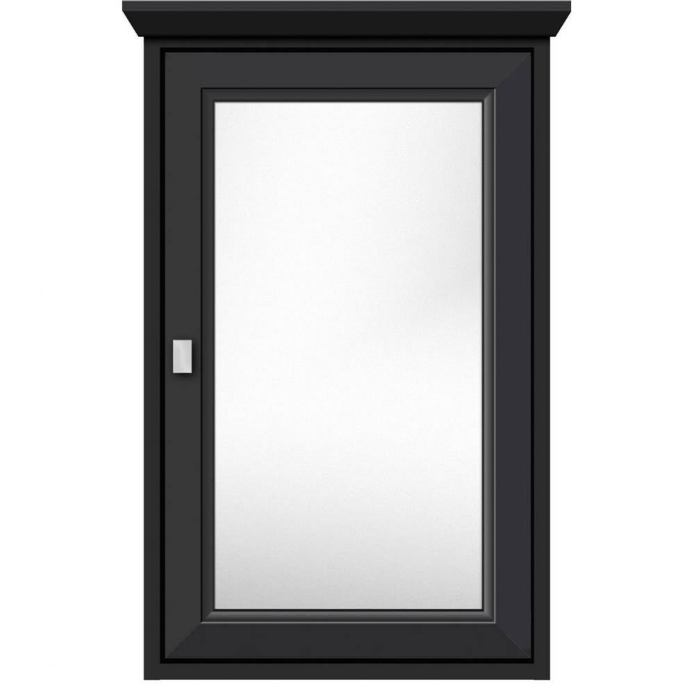 19 X 6.5 X 31.5 Inset Med Cab Single Door Ogee Miter Sat Black