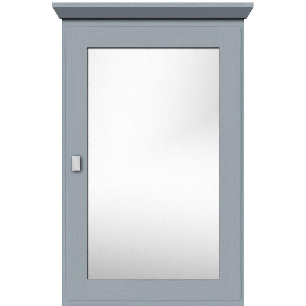 19 X 6.5 X 31.5 Single Door Med Cab Square Silver Oak