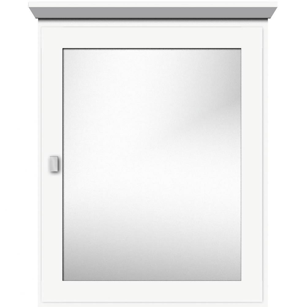 24 X 6.5 X 31.5 Single Door Med Cab Round Sat White