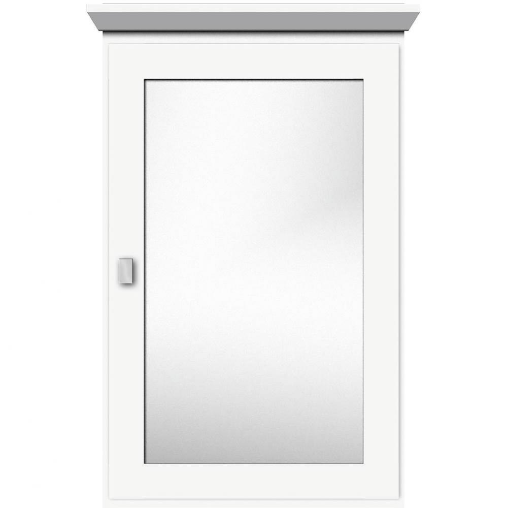 19 X 6.5 X 31.5 Single Door Med Cab Round Sat White