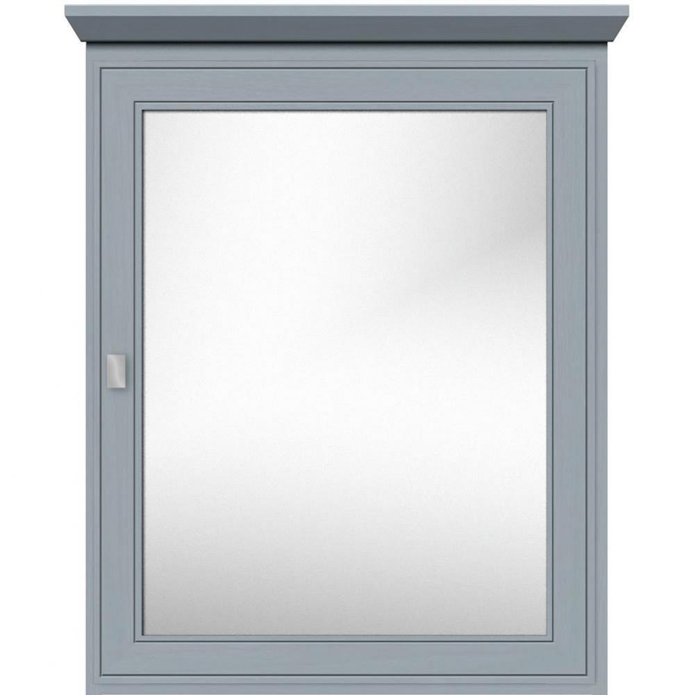 24 X 6.5 X 31.5 Single Door Med Cab Deco Miter Silver Oak