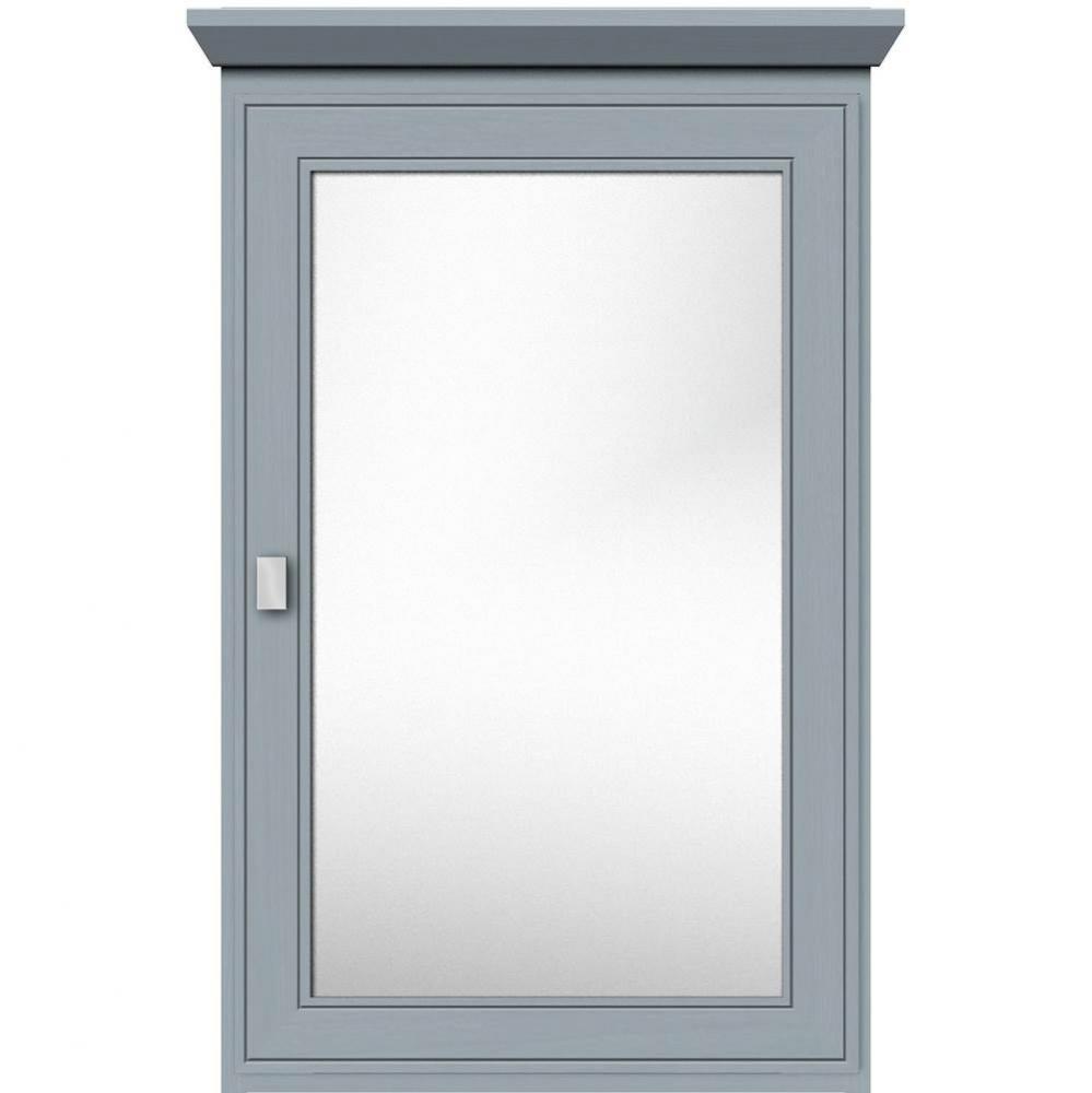 19 X 6.5 X 31.5 Single Door Med Cab Deco Miter Silver Oak