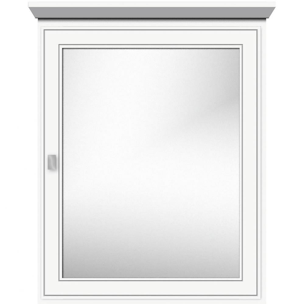 24 X 6.5 X 31.5 Single Door Med Cab Deco Miter Sat White