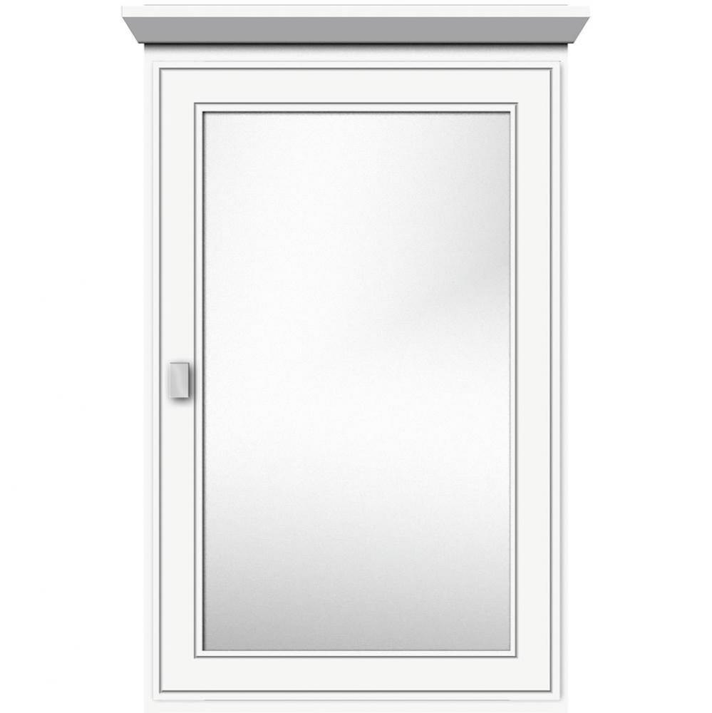 19 X 6.5 X 31.5 Single Door Med Cab Deco Miter Sat White