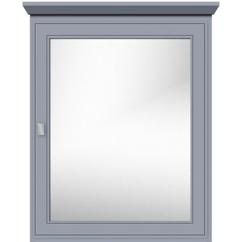 24 X 6.5 X 31.5 Single Door Med Cab Deco Miter Sat Silver