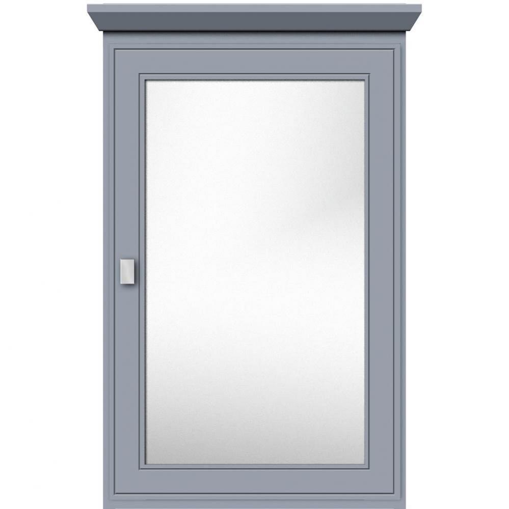 19 X 6.5 X 31.5 Single Door Med Cab Deco Miter Sat Silver