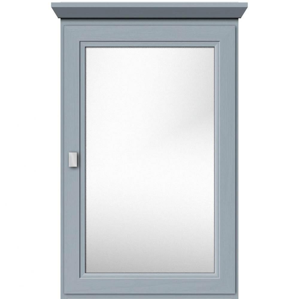 19 X 6.5 X 31.5 Single Door Med Cab Ogee Miter Silver Oak