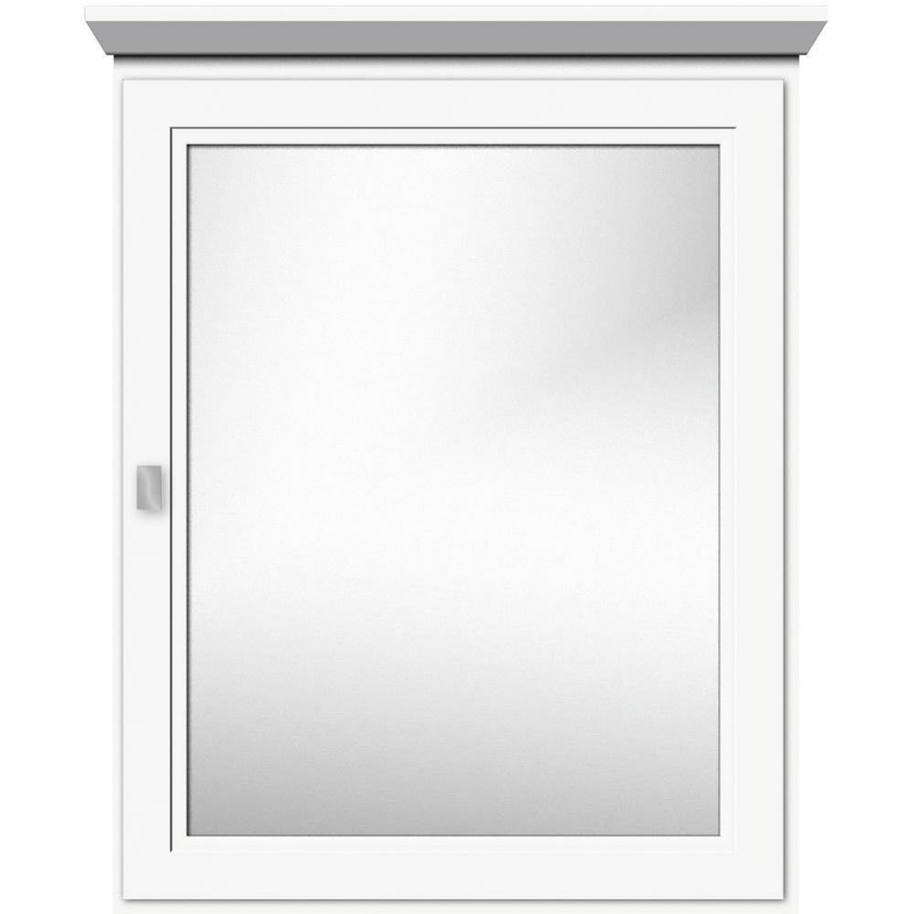 24 X 6.5 X 31.5 Single Door Med Cab Ogee Miter Sat White