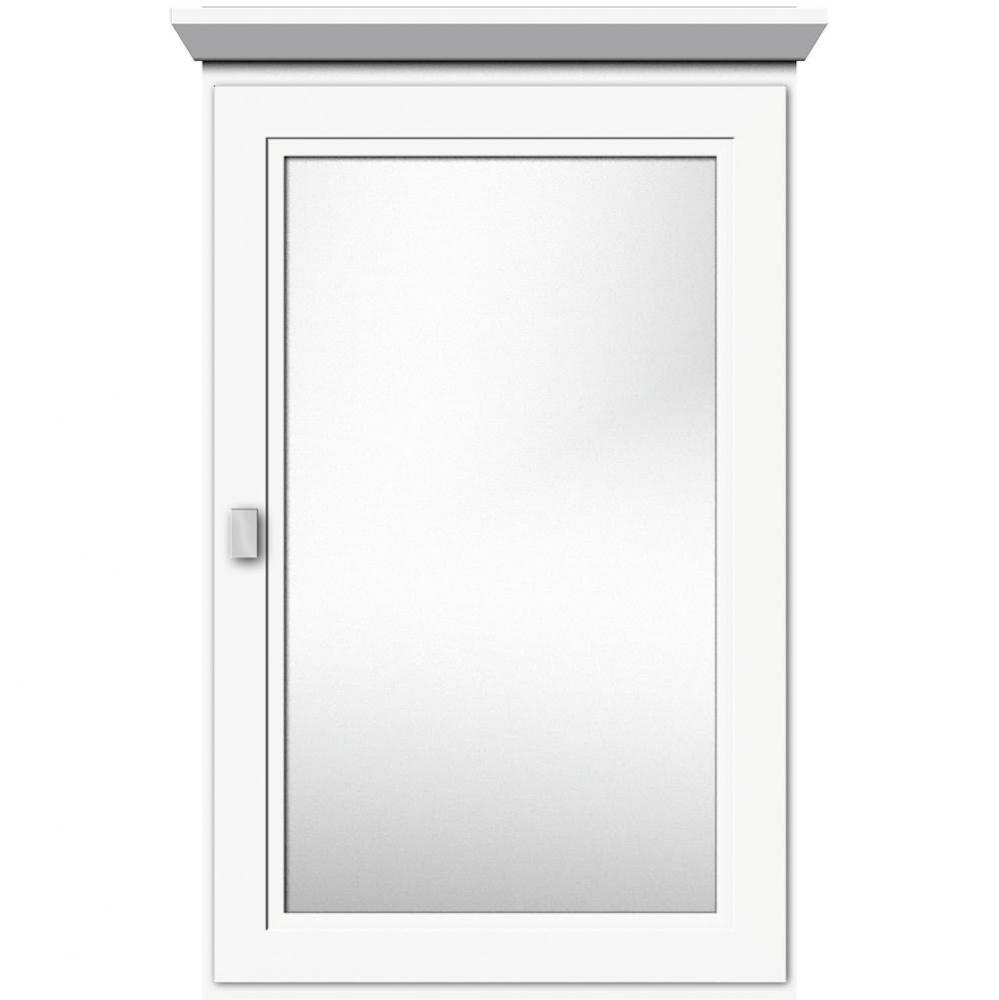 19 X 6.5 X 31.5 Single Door Med Cab Ogee Miter Sat White