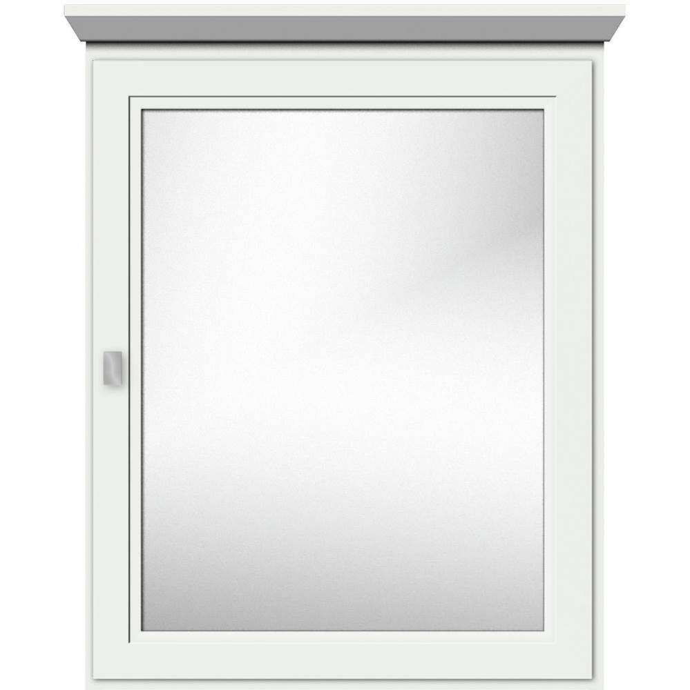 24 X 6.5 X 31.5 Single Door Med Cab Ogee Miter Powder Grey