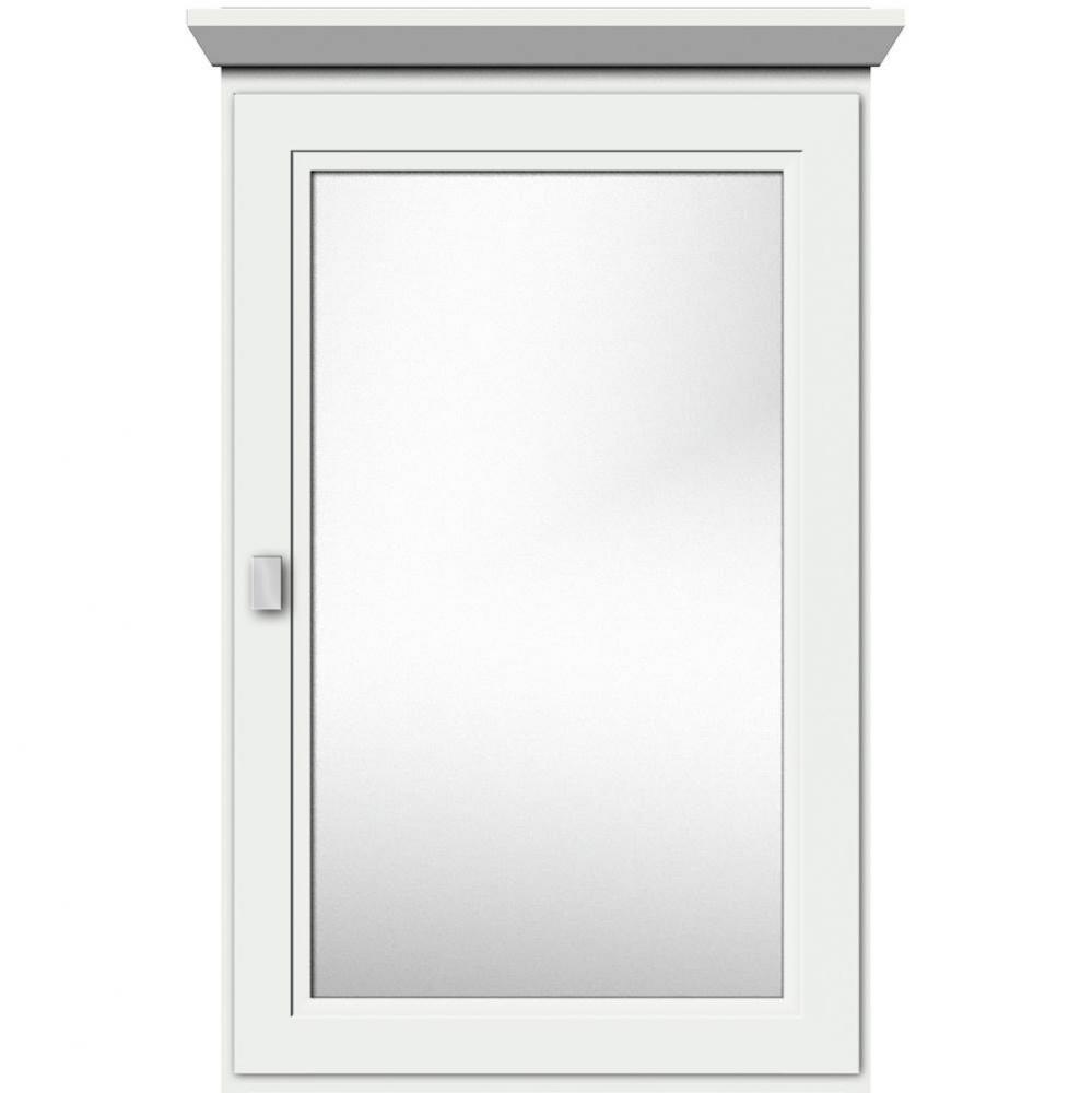 19 X 6.5 X 31.5 Single Door Med Cab Ogee Miter Powder Grey