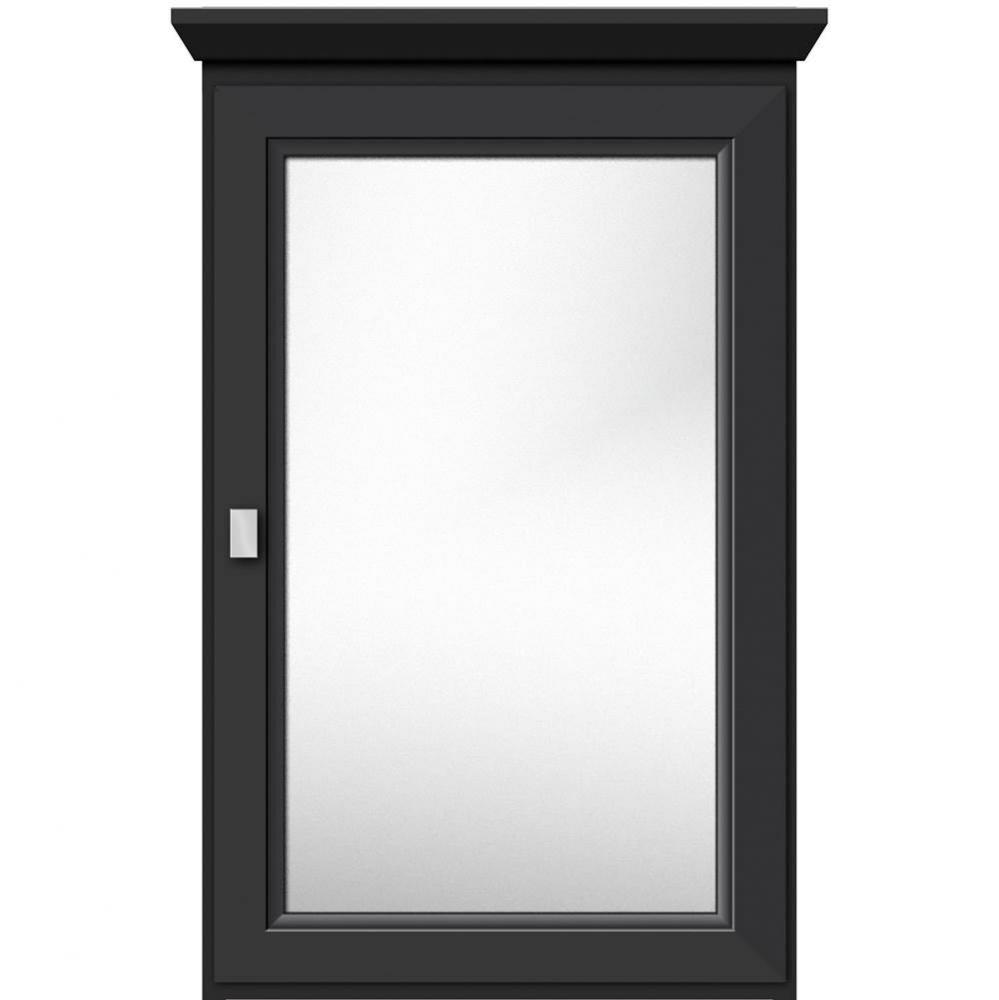 19 X 6.5 X 31.5 Single Door Med Cab Ogee Miter Sat Black