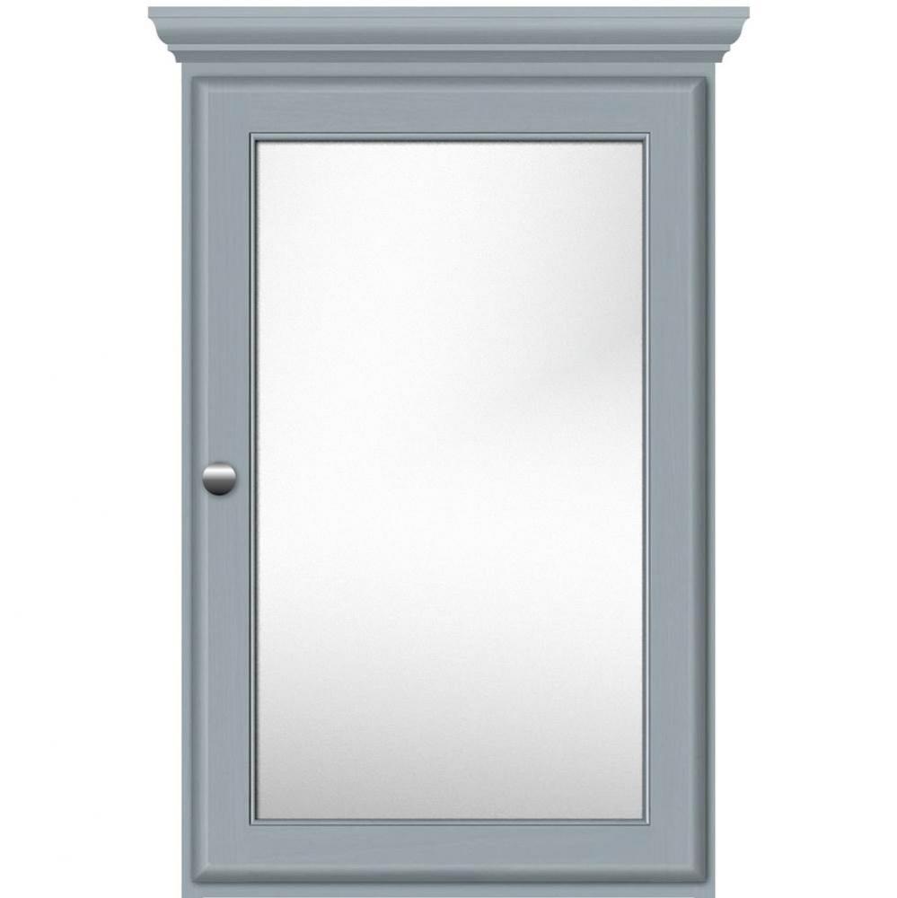 19 X 6.5 X 31.5 Single Door Med Cab Round Silver Oak