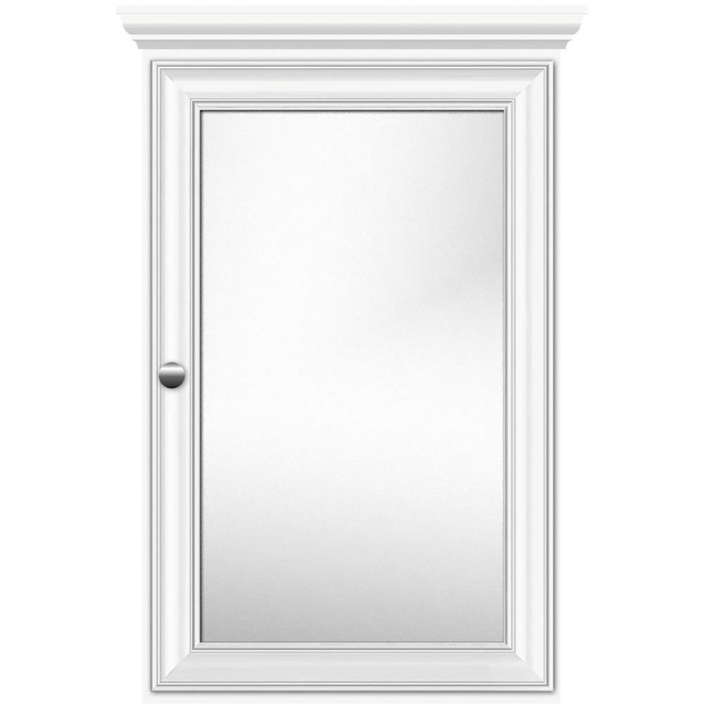 19 X 6.5 X 31.5 Single Door Med Cab Classic Miter Sat White