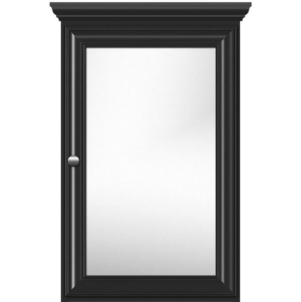 19 X 6.5 X 31.5 Single Door Med Cab Classic Miter Sat Black