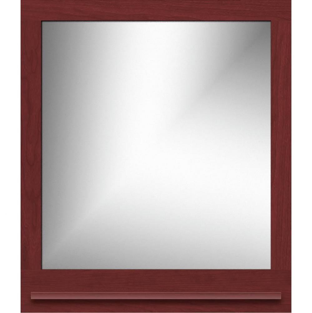 30 X 4.5 X 33.5 Framed Mirror Non-Bev Square Dk Cherry W/Shf