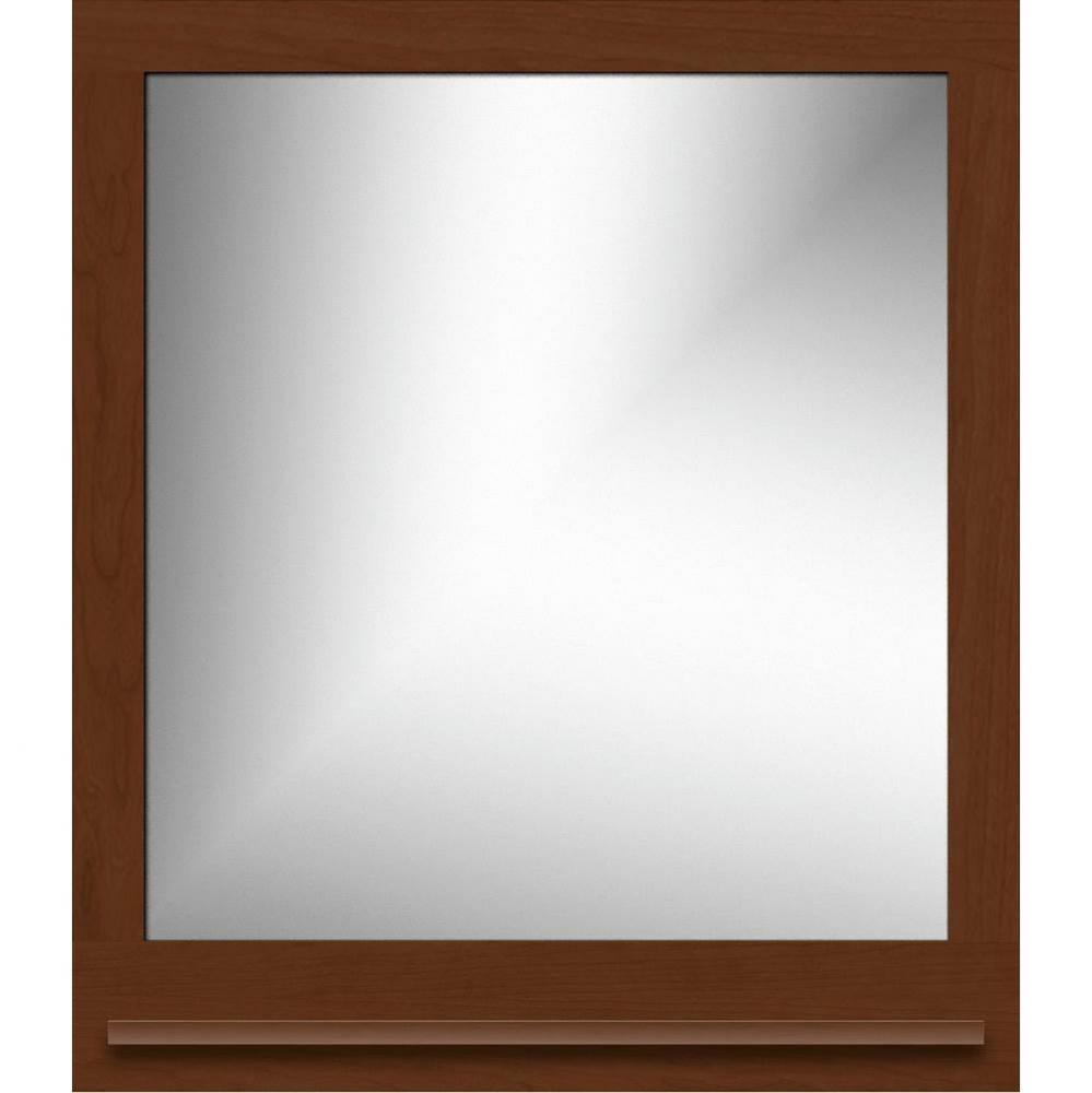 30 X 4.5 X 33.5 Framed Mirror Non-Bev Square Pecan Cherry W/Shf