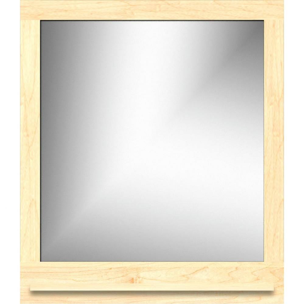 30 X 4.5 X 33.5 Framed Mirror Non-Bev Square Nat Maple W/Shf