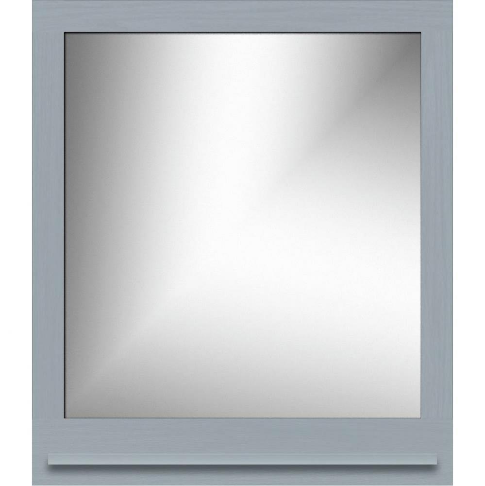 30 X 4.5 X 33.5 Framed Mirror Non-Bev Square Silver Oak W/Shf