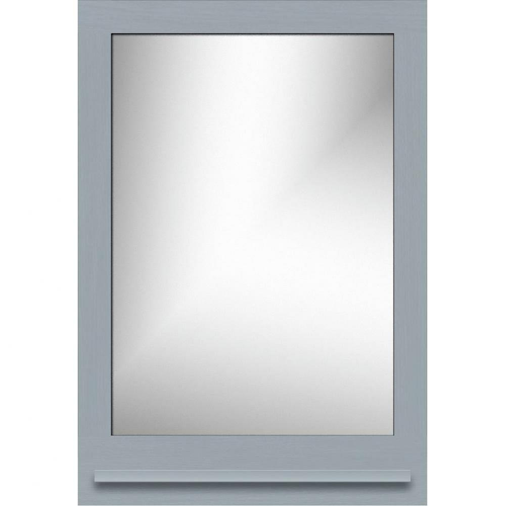 24 X 4.5 X 33.5 Framed Mirror Non-Bev Square Silver Oak W/Shf