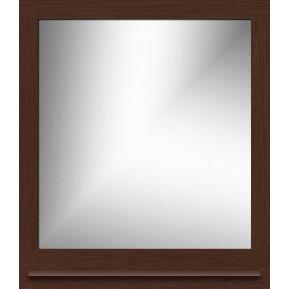 30 X 4.5 X 33.5 Framed Mirror Non-Bev Square Choc Oak W/Shf