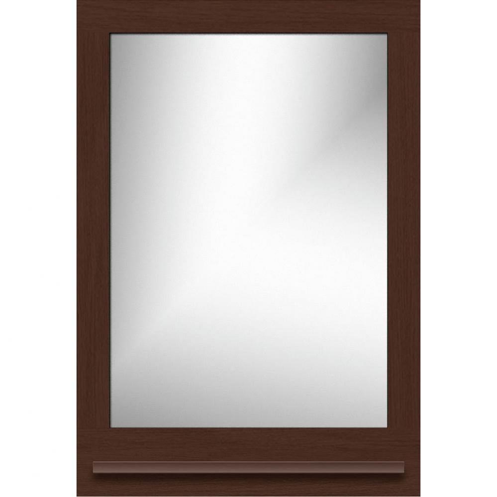 24 X 4.5 X 33.5 Framed Mirror Non-Bev Square Choc Oak W/Shf