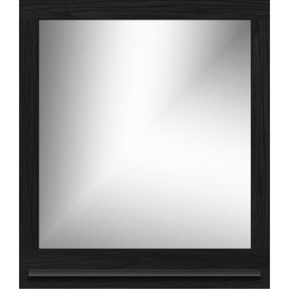 30 X 4.5 X 33.5 Framed Mirror Non-Bev Square Midnight Oak W/Shf