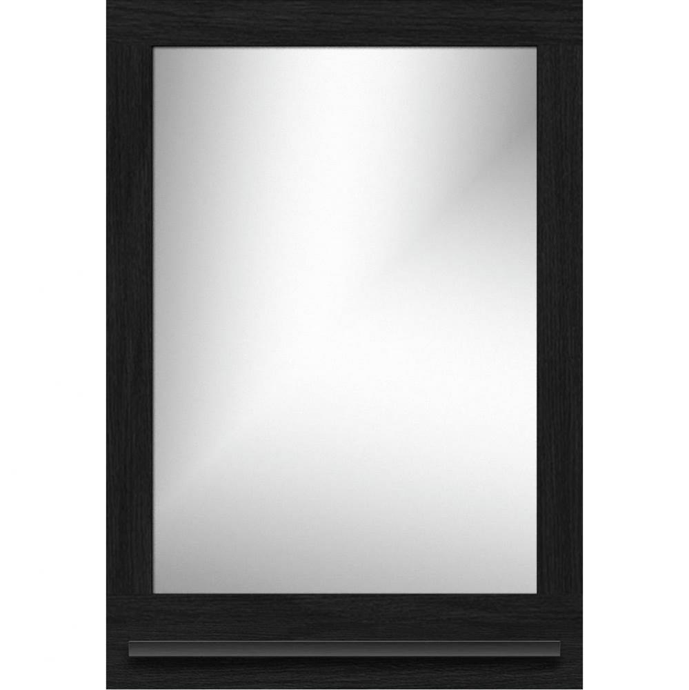 24 X 4.5 X 33.5 Framed Mirror Non-Bev Square Midnight Oak W/Shf