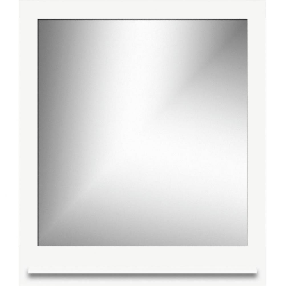 30 X 4.5 X 33.5 Framed Mirror Non-Bev Square Sat White W/Shf