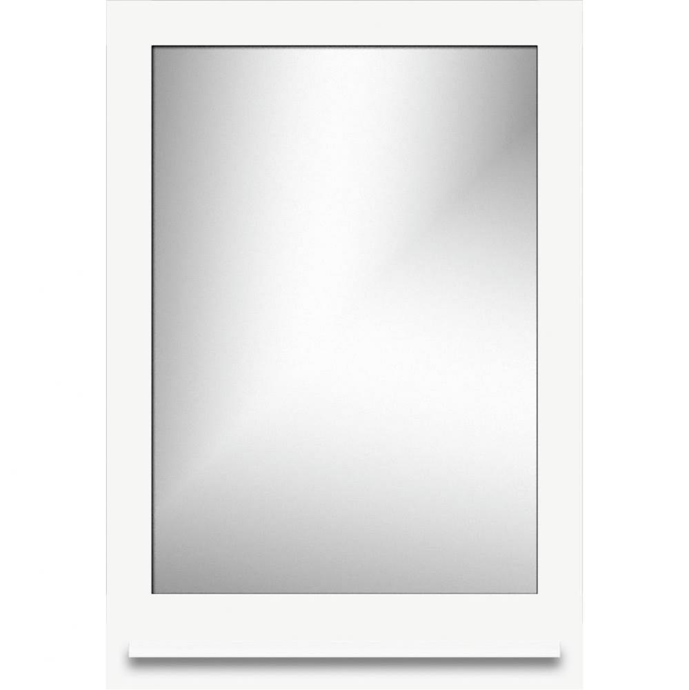 24 X 4.5 X 33.5 Framed Mirror Non-Bev Square Sat White W/Shf