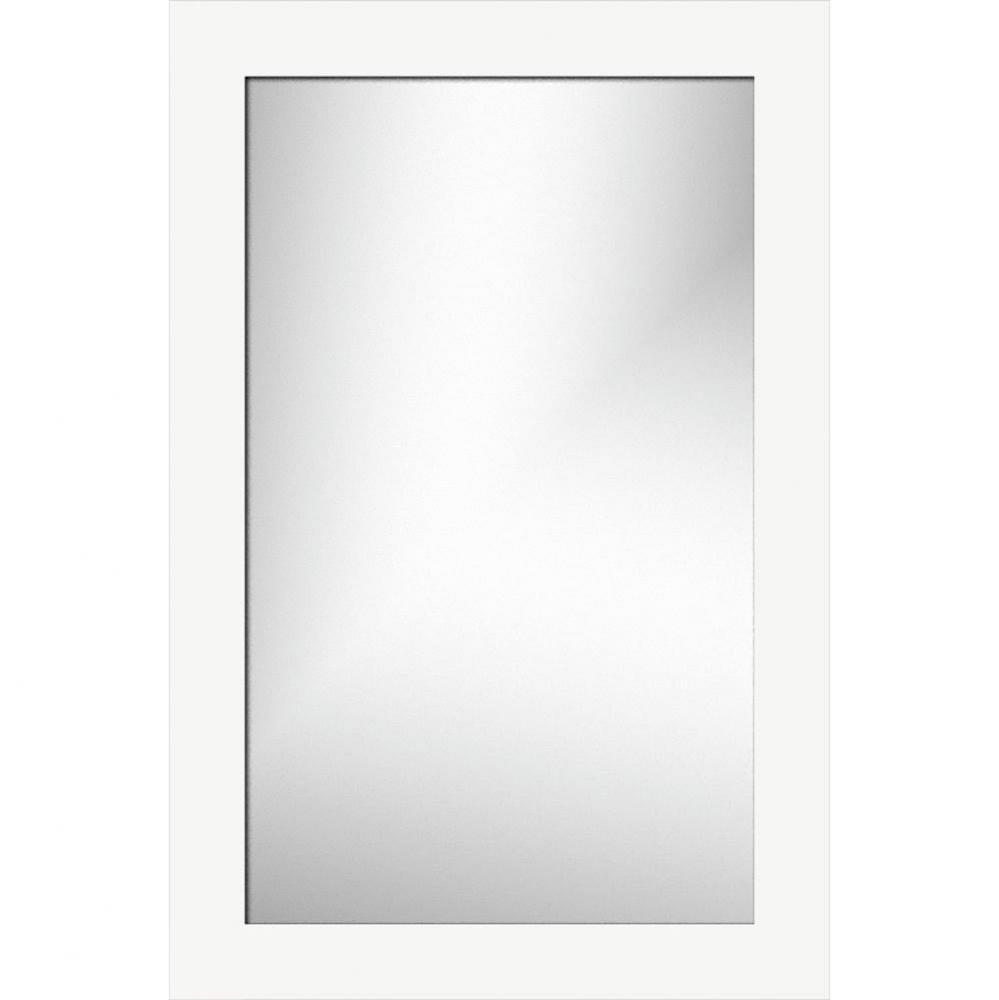 19.5 X .75 X 29.5 Framed Mirror Non-Bev Square Sat White