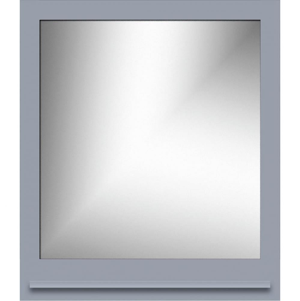 30 X 4.5 X 33.5 Framed Mirror Non-Bev Square Sat Silver W/Shf