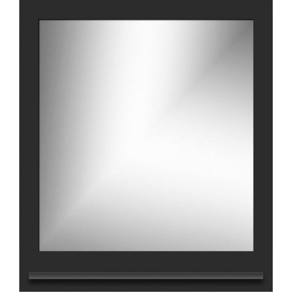 30 X 4.5 X 33.5 Framed Mirror Non-Bev Square Sat Black W/Shf