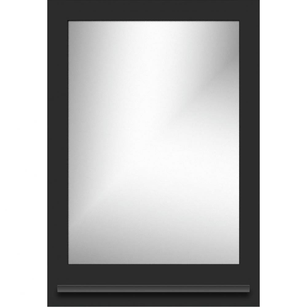 24 X 4.5 X 33.5 Framed Mirror Non-Bev Square Sat Black W/Shf