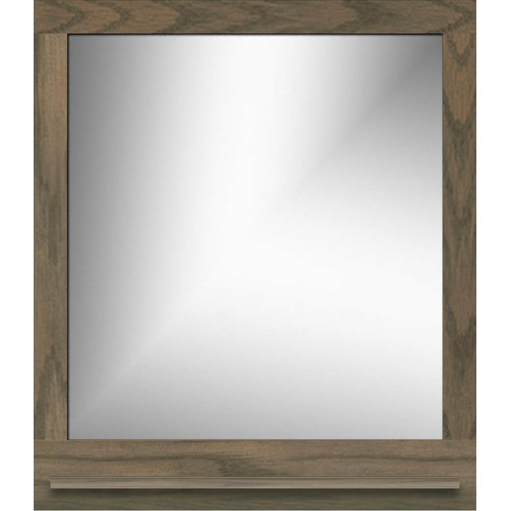 30 X 4.5 X 33.5 Framed Mirror Non-Bev Square Dusky Oak W/Shf