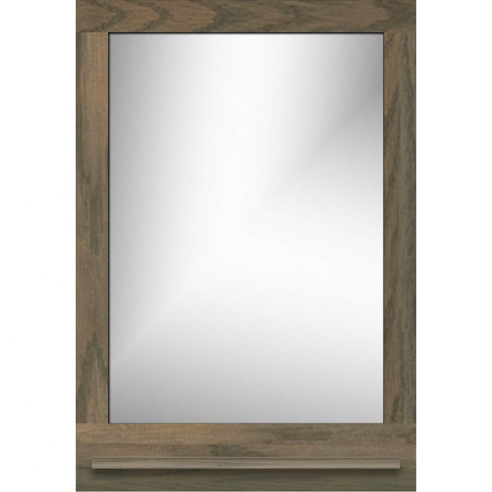 24 X 4.5 X 33.5 Framed Mirror Non-Bev Square Dusky Oak W/Shf