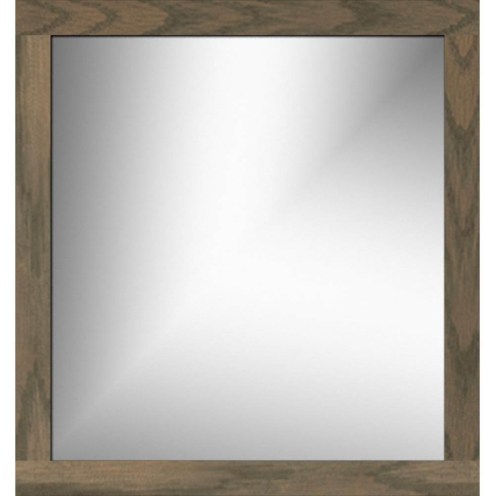 30 X .75 X 32 Framed Mirror Non-Bev Square Dusky Oak