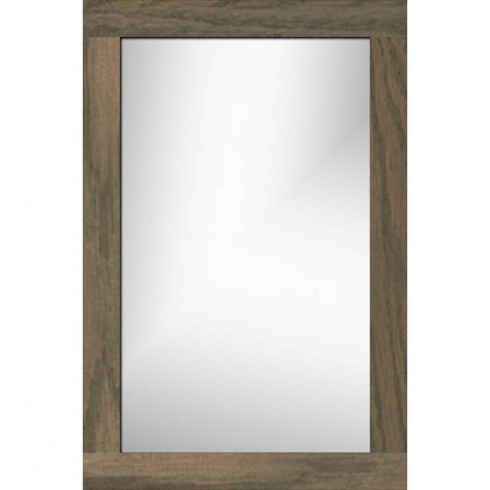 19.5 X .75 X 29.5 Framed Mirror Non-Bev Square Dusky Oak