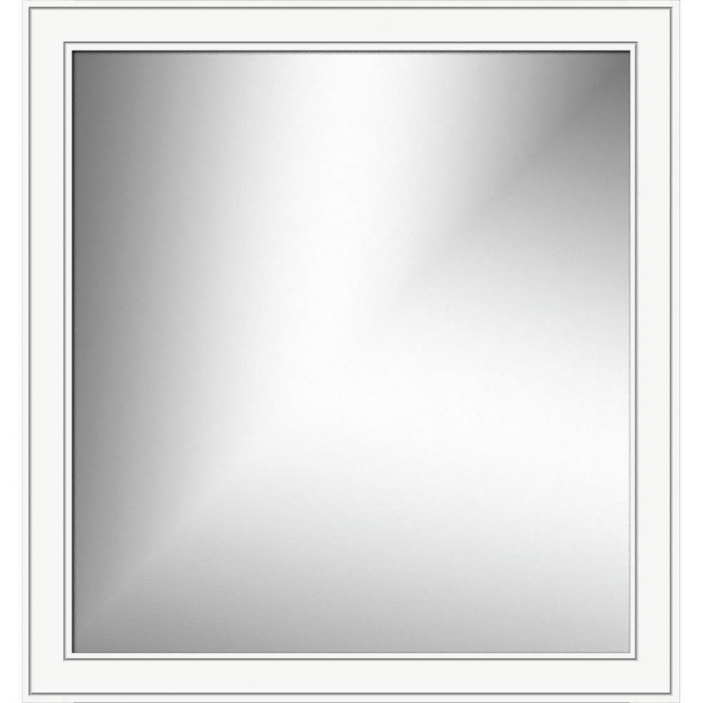30 X .75 X 32 Framed Mirror Non-Bev Deco Miter Sat White
