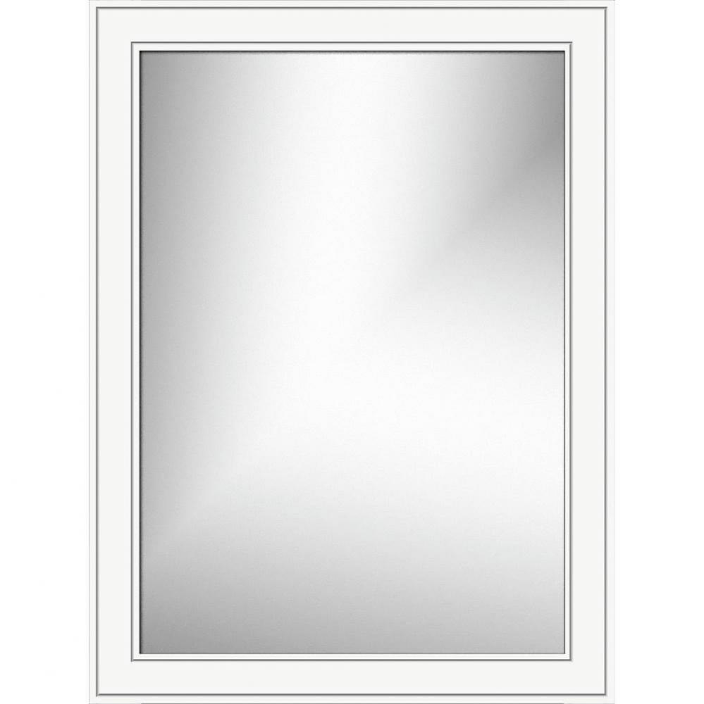 24 X .75 X 32 Framed Mirror Non-Bev Deco Miter Sat White