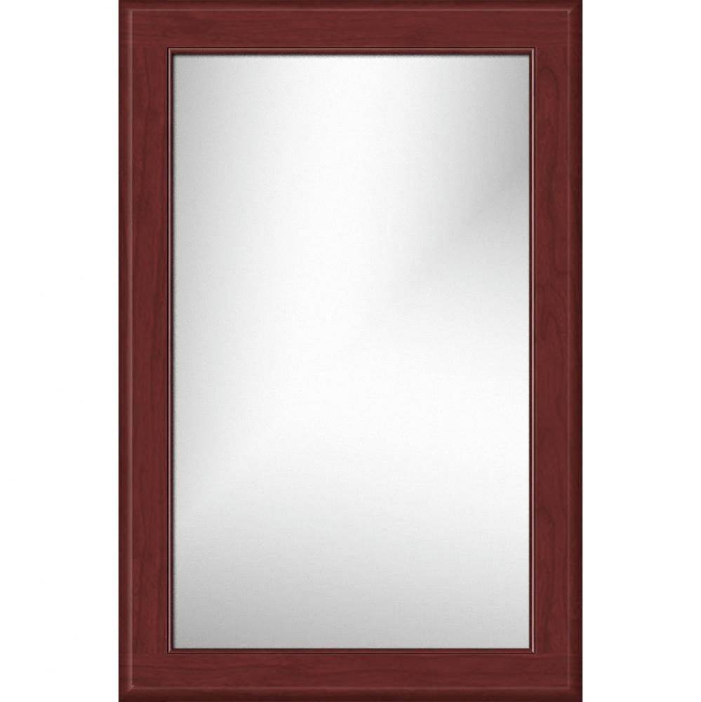19.5 X .75 X 29.5 Framed Mirror Non-Bev Round Dk Cherry