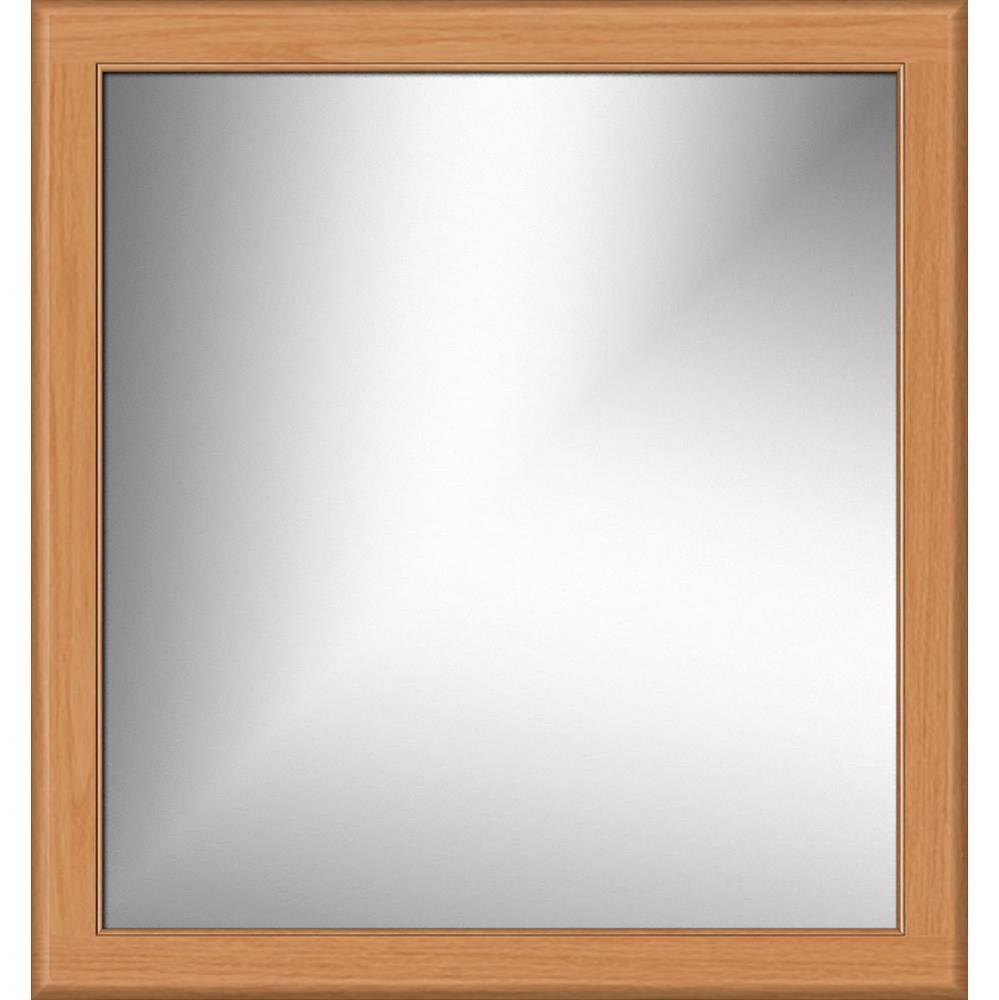 30 X .75 X 32 Framed Mirror Non-Bev Round Nat Oak