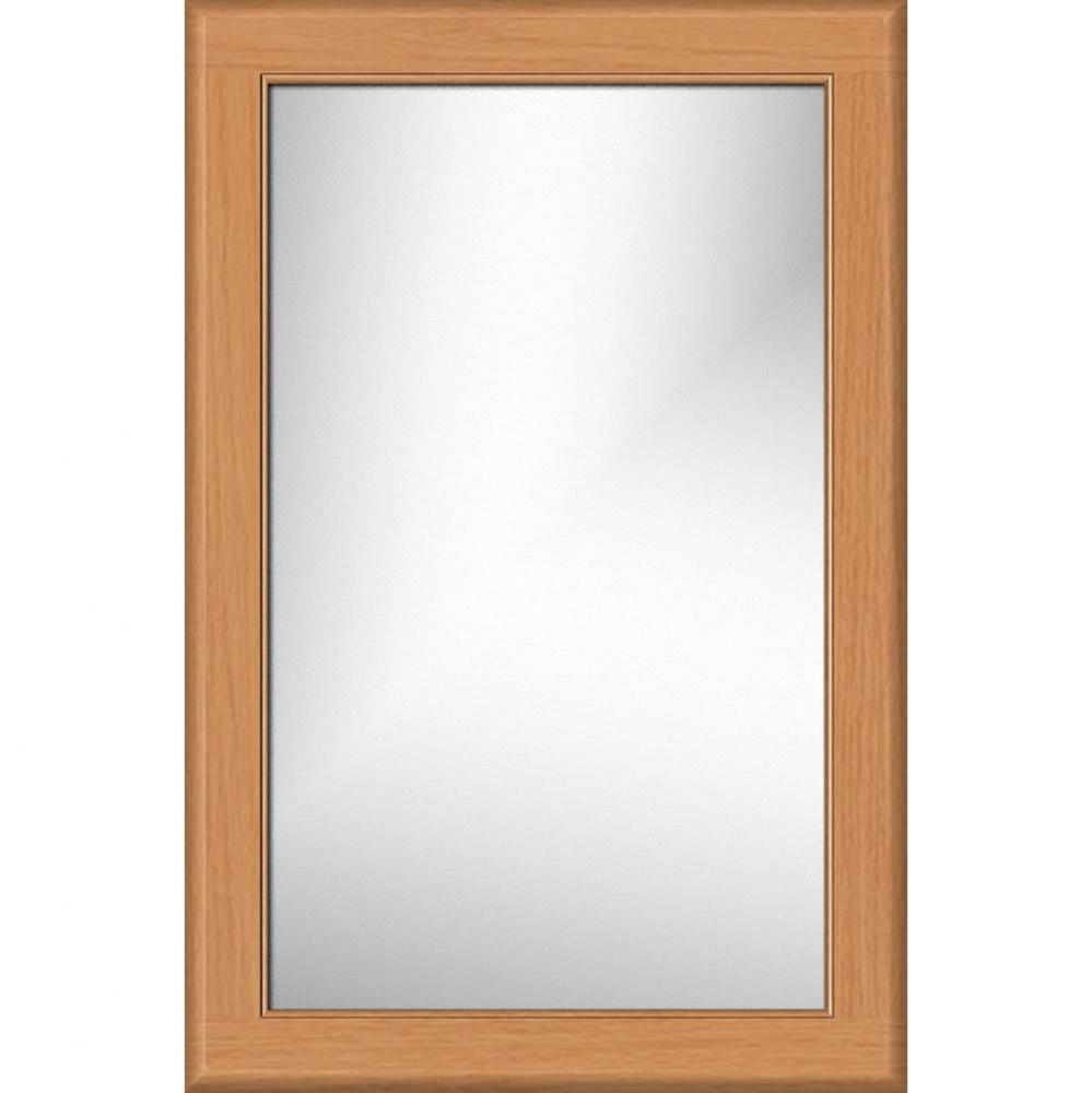 19.5 X .75 X 29.5 Framed Mirror Non-Bev Round Nat Oak