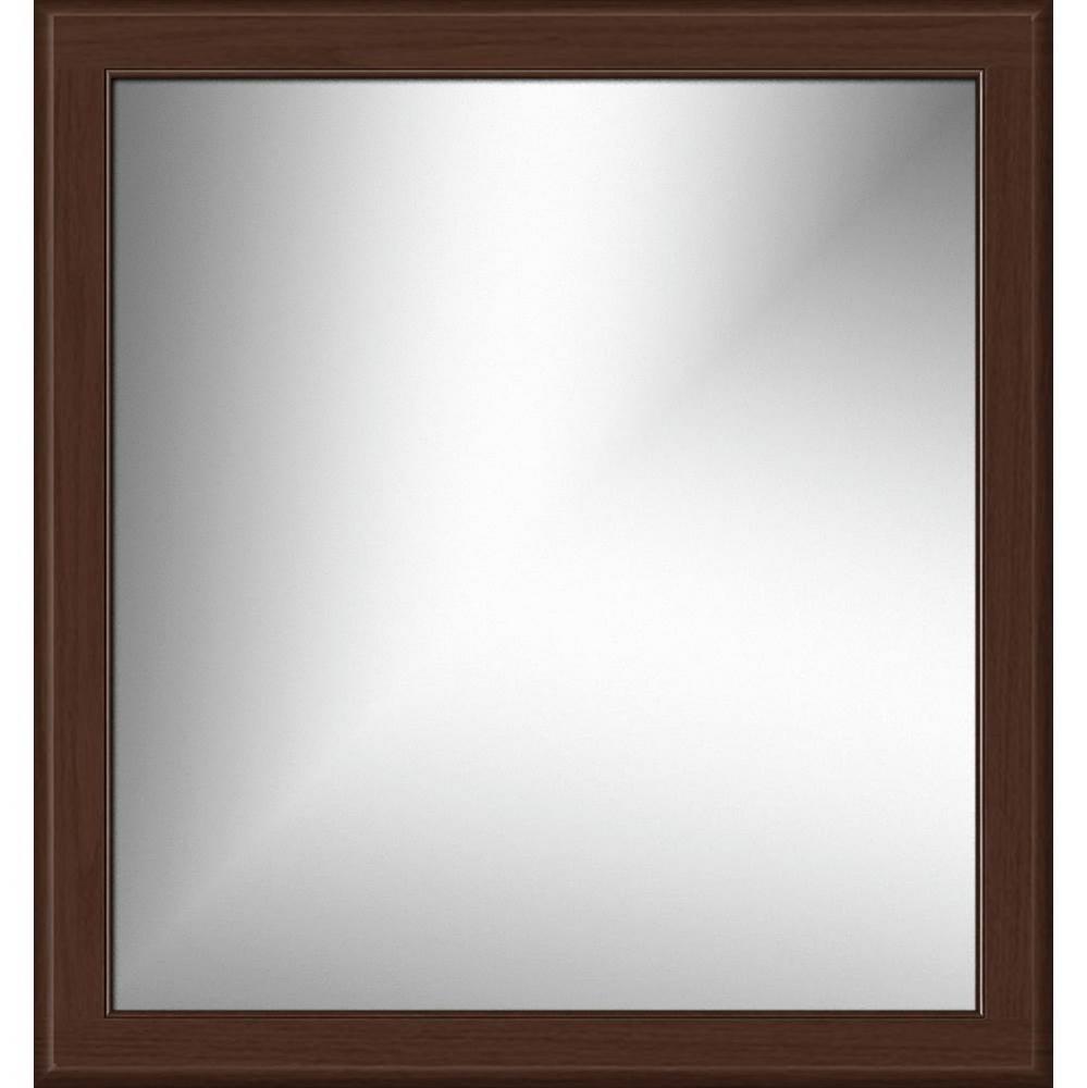 30 X .75 X 32 Framed Mirror Non-Bev Round Choc Oak