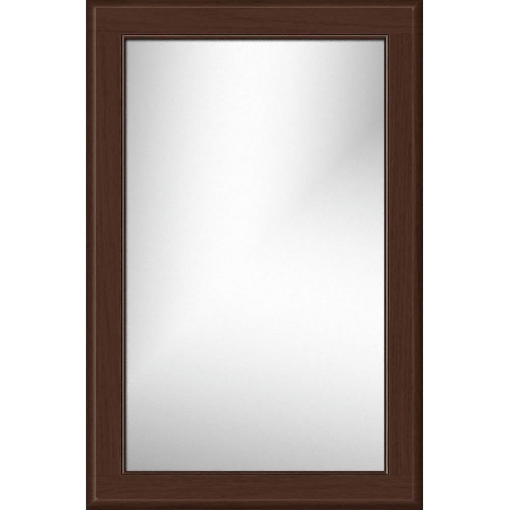 19.5 X .75 X 29.5 Framed Mirror Non-Bev Round Choc Oak