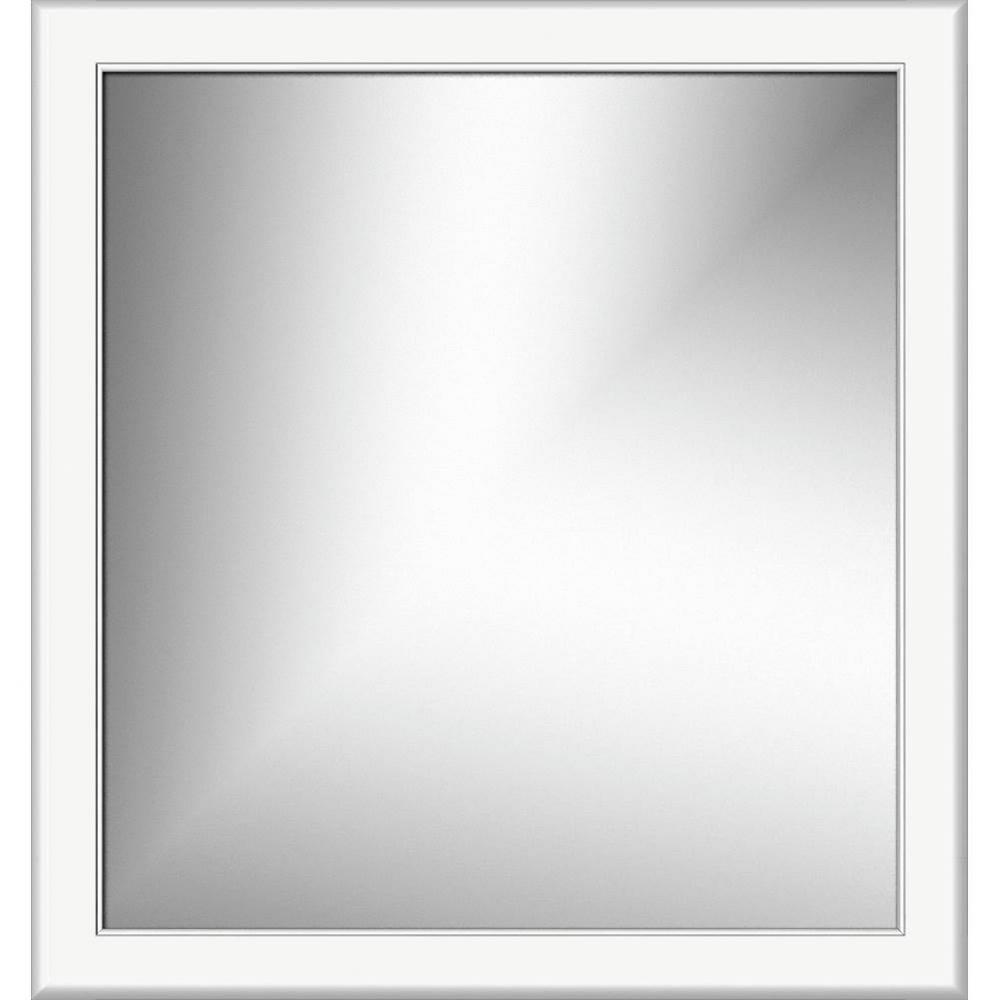 30 X .75 X 32 Framed Mirror Non-Bev Round Sat White