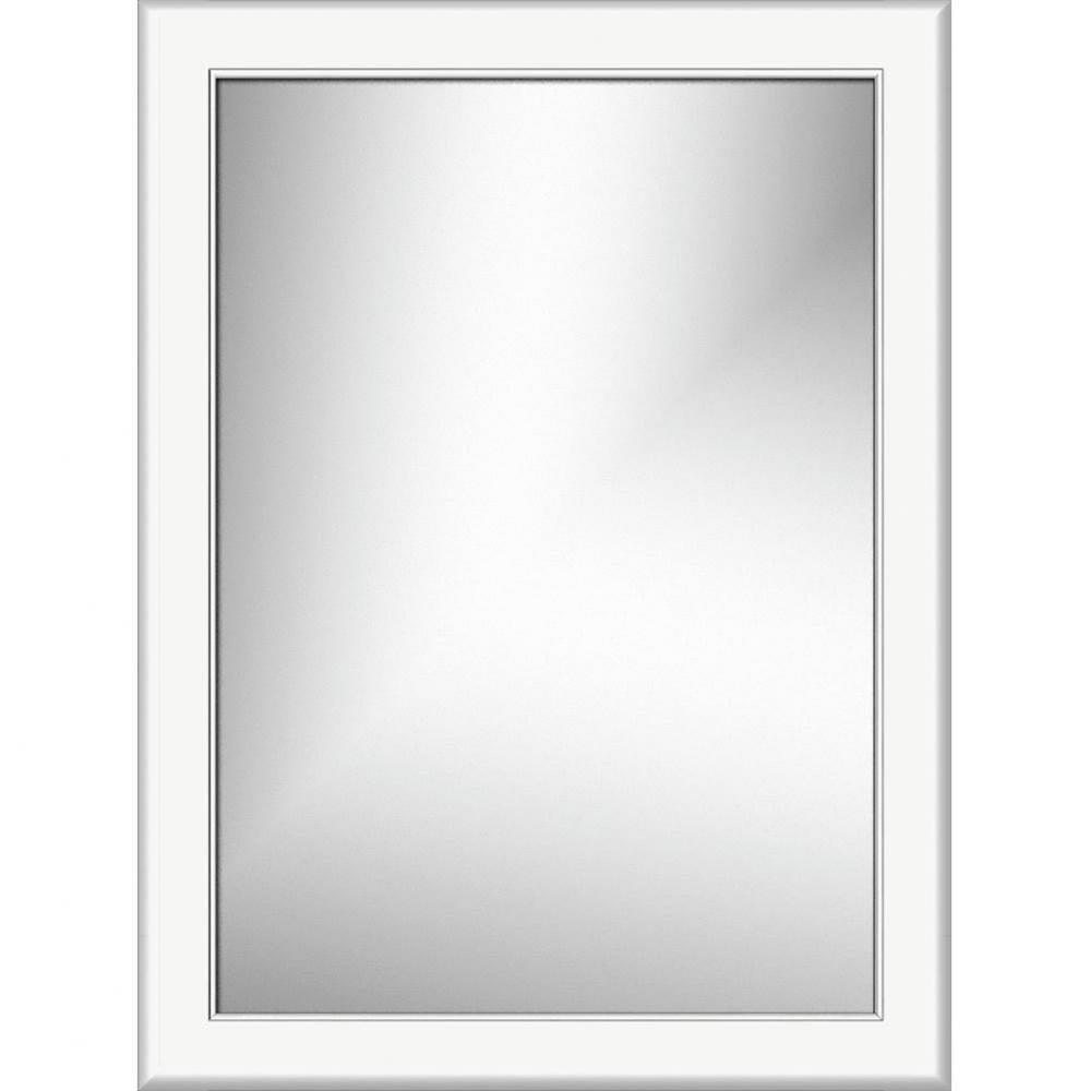 24 X .75 X 32 Framed Mirror Non-Bev Round Sat White